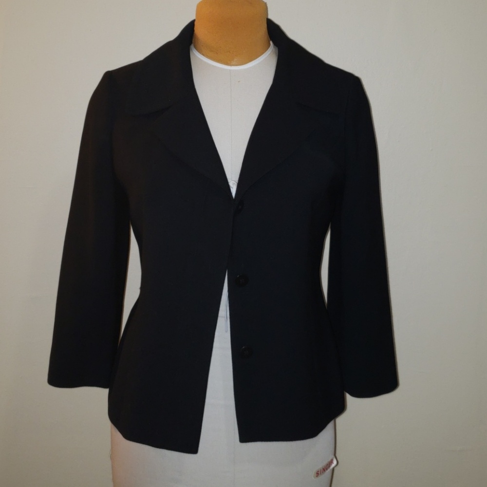 Black 3/4 Sleeve Jacket Blazer